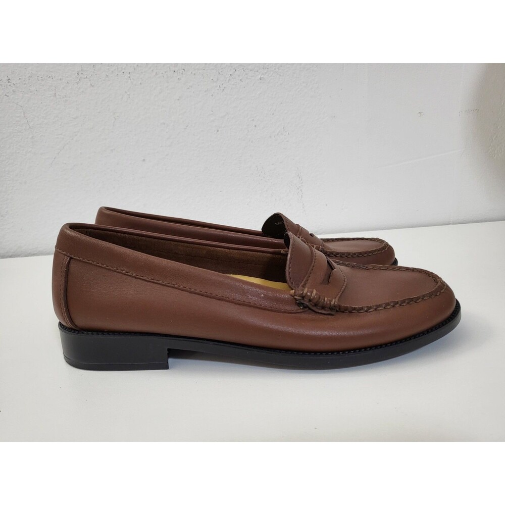 WEEJUNS GH Bass Brown Leather Penny Loafers Slip On Shoes Womens 9 EUC Preppy